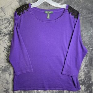Ralph Lauren Purple Women's Top with Black Accents